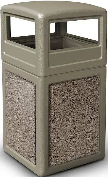 Commercial Zone 42 gal StoneTec Dome-Lid Square Waste Container