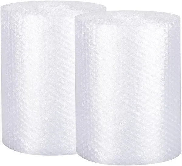 packbabol Bubble Cushioning Wrap Rolls 2-Pack, 12 Inch x 72 Feet 3/16" Air Bubble, Bubble Moving Wrap for Packing, Moving Supplies, Small business