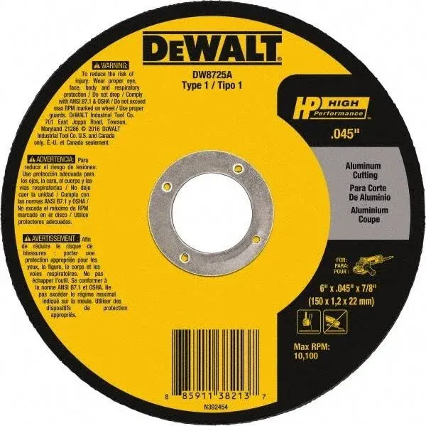 Dewalt DW8062 Cutting Wheel