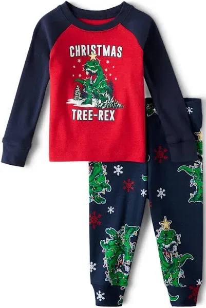 The Children's Place Unisex Baby and Toddler Christmas Tree-rex Snug Fit Cotton