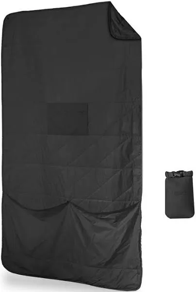  Layover Ultra-Compact Packable Down Blanket for Travel &amp; Camping - Black