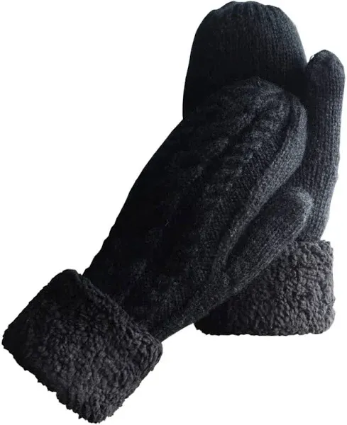 Women&#039;s Winter Gloves Warm Lining - Cozy Wool Knit Thick Gloves Mittens