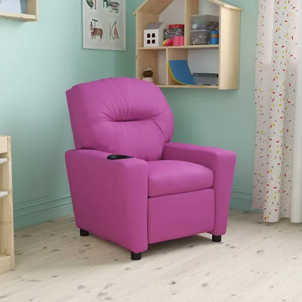 Emma + Oliver Kids Recliner with Cup Holder