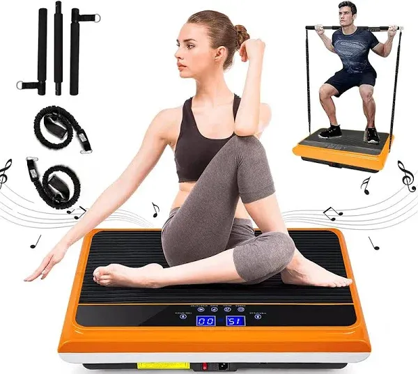 Vibration Plate Exercise Machine Whole Body Vibration Platform Machine with P...