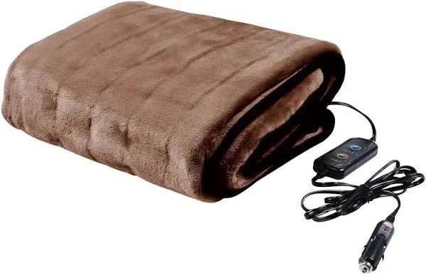 GREAT WORKING TOOLS Heated Car Blanket, 12v Heated Blanket for Car Electric Blanket 12v Washable 3 Heat Settings Auto Shutoff 55" X 40" - Grey