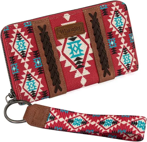 Wrangler Women's Southwestern Aztec Print Canvas Wallet