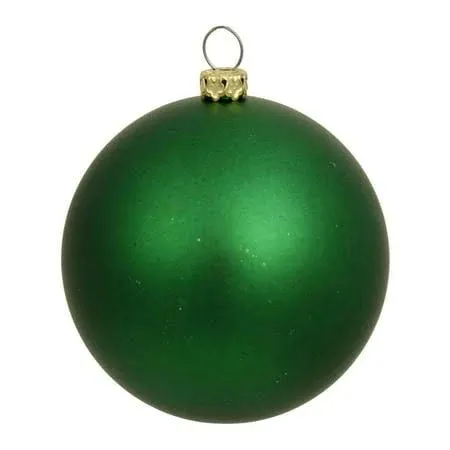 Vickerman 4" Green Matte Ball Ornament - Shatterproof Christmas Ball Ornament - 6 per Bag - Shatterproof and UV Resistant - Reliable and Durable - Festive Green Christmas Ornaments