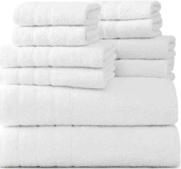 Casa Platino Bath Towel 8 Piece Set, 2 Large Bath Towels 30x60 inch, 2 Hand Towels & 4 Washcloths, 100% Cotton Highly Absorbent Bathroom Towels - Ultimate Grey