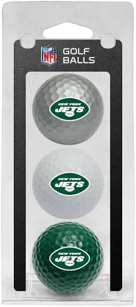 New York Jets 3 Pack Golf Balls NFL White Golfing Pk Ball