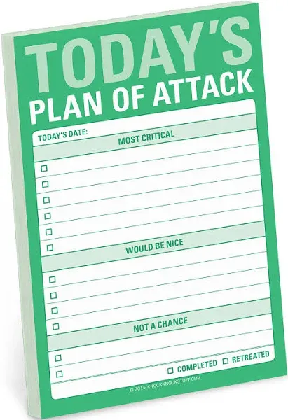 1-Count Plan of Attack Sticky Notes - Great Big Sticky Notes &amp; Daily to Do Li...