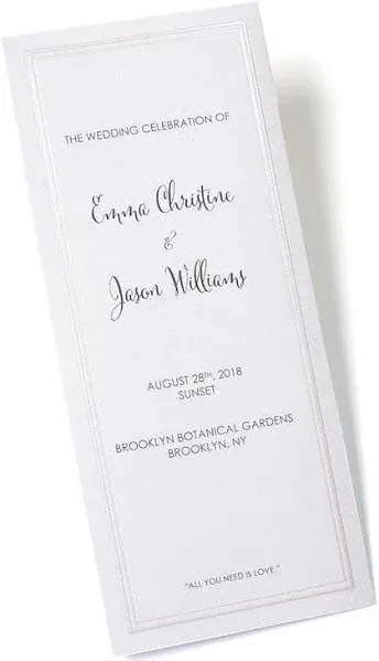 Gartner Studios Pearl White Trifold Wedding Program