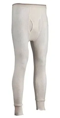 Men&#039;s Traditional Long Johns Pants Cotton Polyester Thermals, Natural