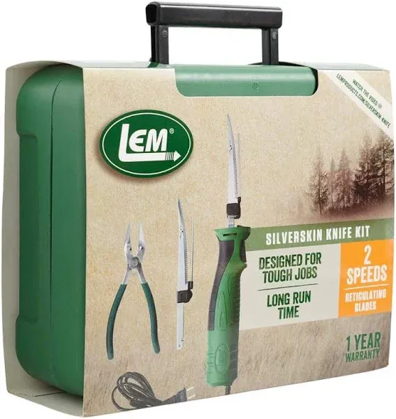 LEM Products SilverSkin Knife Set, Stainless Steel Blades and Pliers, Green and Black