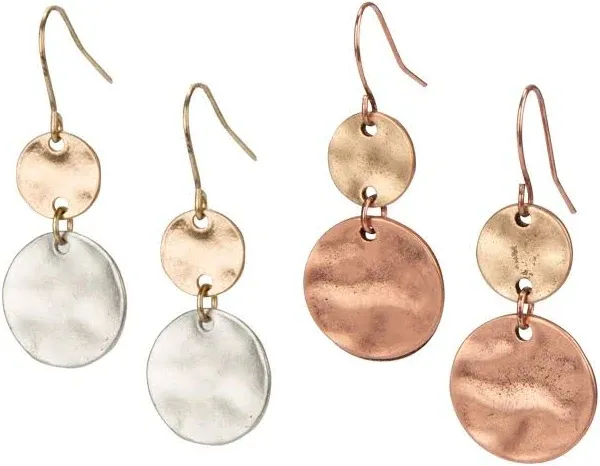 Girls SPUNKYsoul Boho Disc Light Weight Earrings 2 Pack for Women