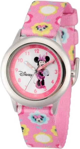 Disney Minnie Mouse Kids' Stainless Steel Time Teacher Analog Quartz Watch