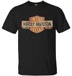 Harley-Davidson Men's Distressed Elongated Bar & Shield Black T-Shirt 30296553