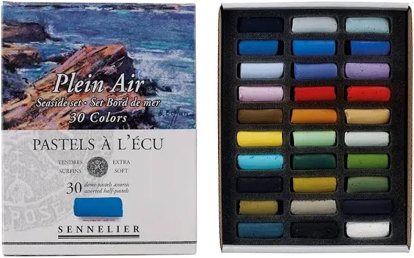 Sennelier Extra Soft Pastels Cardboard Box Set of 30 Half Sticks Seaside Colors