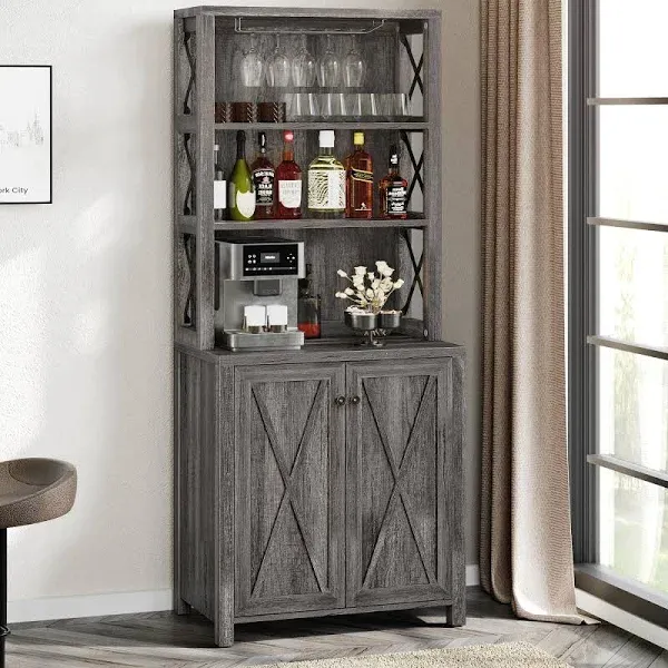 YITAHOME Bar Wine Cooler 67" Tall Storage Cabinet with Wine Rack