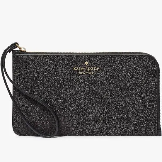 Kate Spade Lucy Glitter Medium L-Zip Wristlet