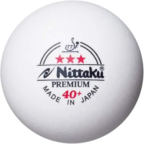 Nittaku Table Tennis Ball, International Certified Ball, Plastic, 3 Star Premium