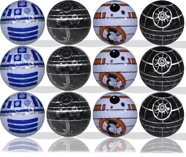 Death Star R2-D2 BB8 BB9E Golf Balls 12 pk