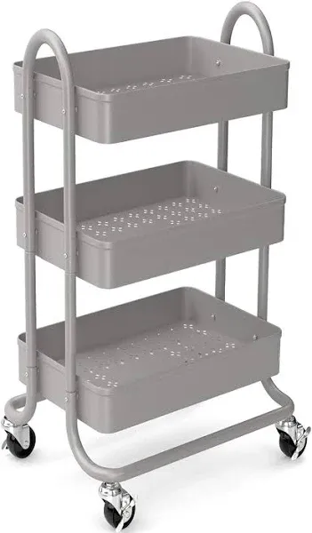 KoolerThings 3-Tier Rolling Metal Storage Organizer