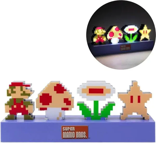 Super Mario Icons Decorative Light Up Figure Bedroom Décor Iconic Character Lamp