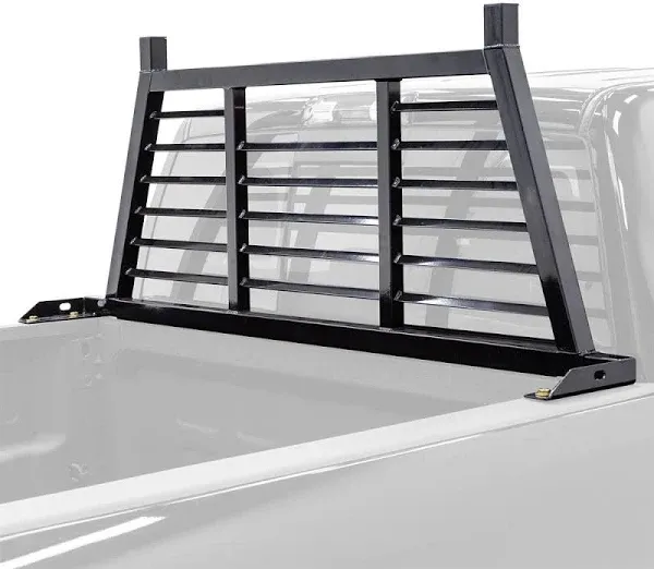 FL-HA-Rack Width Adjustable Louvered Steel Headache Truck Rack for 59" to 74.5" W Pickup Beds - Fits Most Makes/Models, Cab Protection