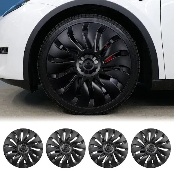 KAVANIC Fits Tesla Model Y Wheel Cover Hubcap 19 Inch Matte Black Support Log...