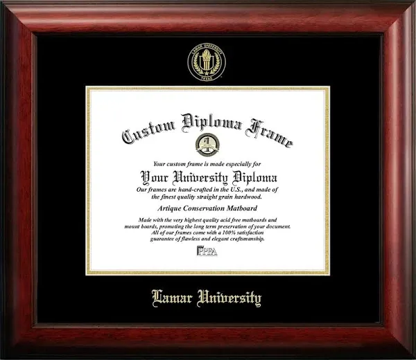 Campus Images Lamar University Gold Embossed Diploma Frame