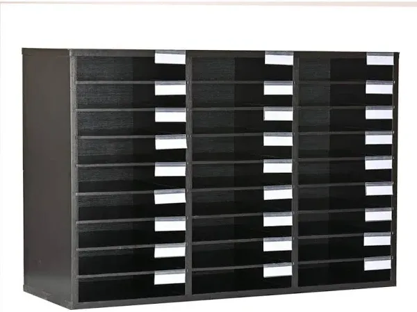 AdirOffice ADI201-01-BLK-MK Adjustable Wooden Mail Sorter