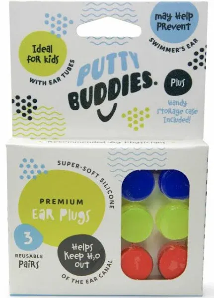 Putty Buddies Swimming Earplugs 3-Pair Pack