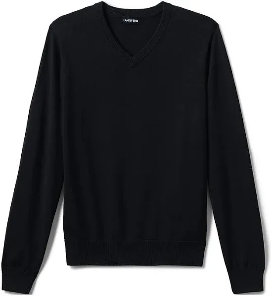 Lands' End Men's Cotton Modal V-Neck Sweater