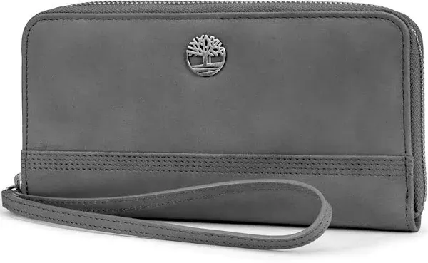 Timberland Women's Leather RFID Zip Around Wallet Clutch with Wristlet Strap