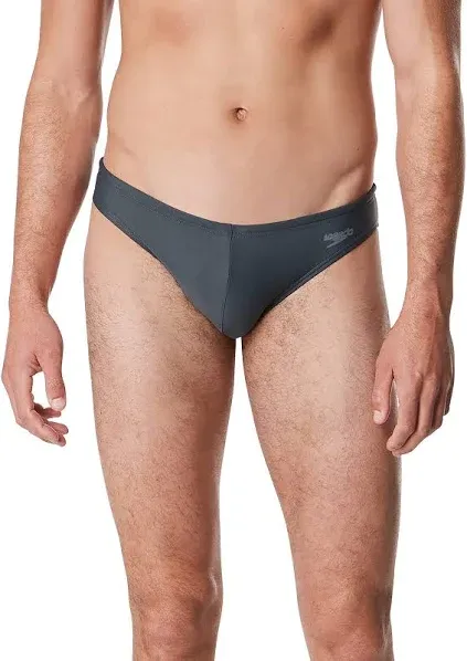 SPEEDO MEN&#039;S SWIMSUIT BRIEF POWERFLEX ECO SOLAR UPF 50 CHARCOAL SIZE 28