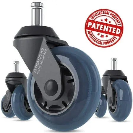 Stealtho Replacement Office Chair Caster Wheels Set of 5