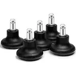 Bell Glides Replacement Office Chair or Stool Swivel Caster Wheels to Fixed Stationary Castors