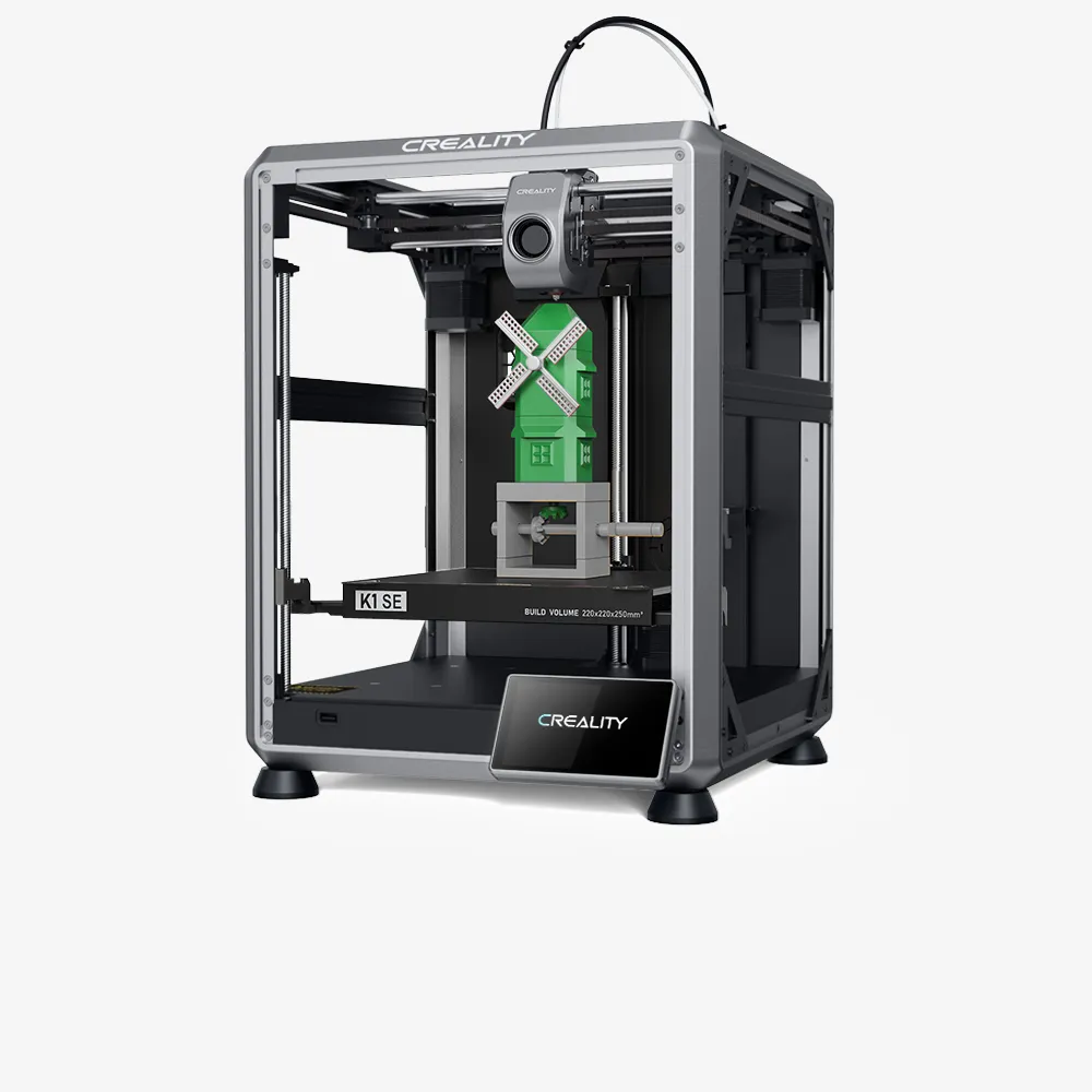 Creality K1 SE 3D Printer, with 600 mm/s Printing Speed CoreXY Auto Leveling and Z-Offset, 300℃ Dual-Gear Direct Extruder Full Metal Die Cast Solid Frame Printing Size 8.66x8.66x9.84 inch