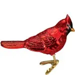 Old World Christmas Ornaments Shiny Red Northern Cardinal Glass Blown Ornaments for Christmas Tree