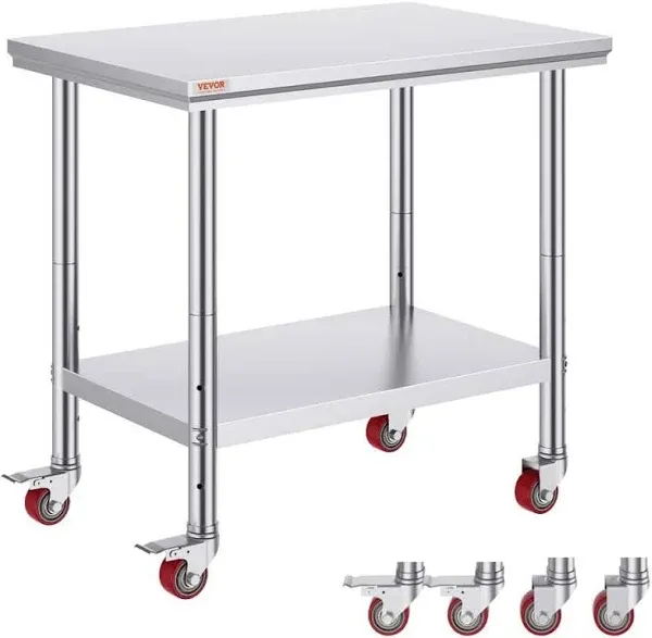 VEVOR Commercial Stainless Steel Work Table Prep Kitchen