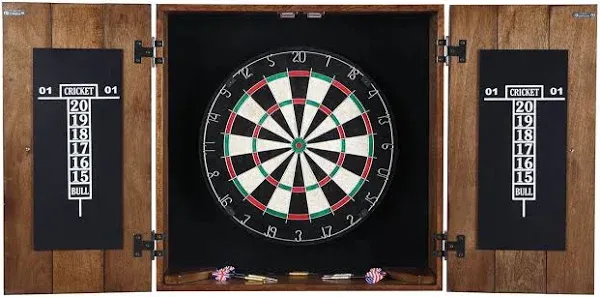 Hathaway Drifter Solid Wood Dartboard & Cabinet Set