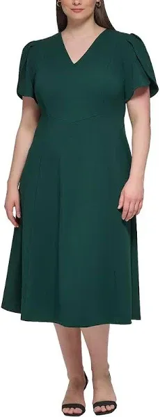 Calvin Klein Dark Green Short Sleeve Dress Size 10