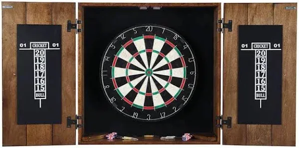 Hathaway Drifter Solid Wood Dartboard & Cabinet Set