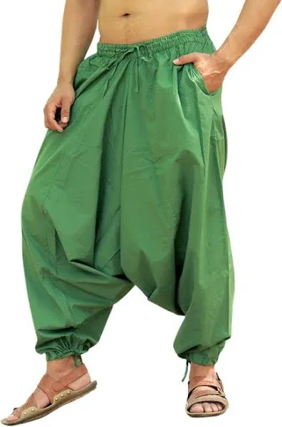 SARJANA HANDICRAFTS Men Women Cotton Harem Pants Pockets Yoga Trousers Hippie