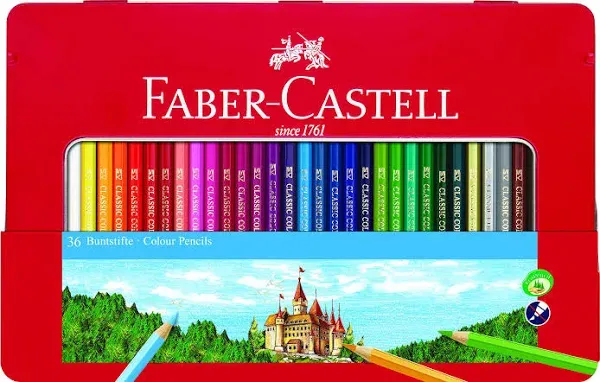 Classic Colored Pencils Tin Set, 36 Vibrant Colors In Sturdy Metal Case