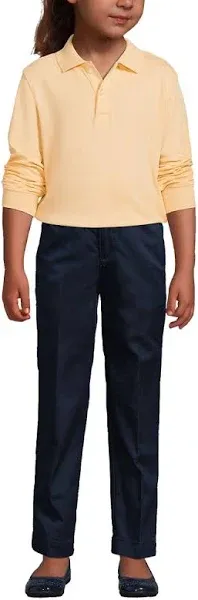 Lands' End Kids Long Sleeve Interlock Polo Shirt