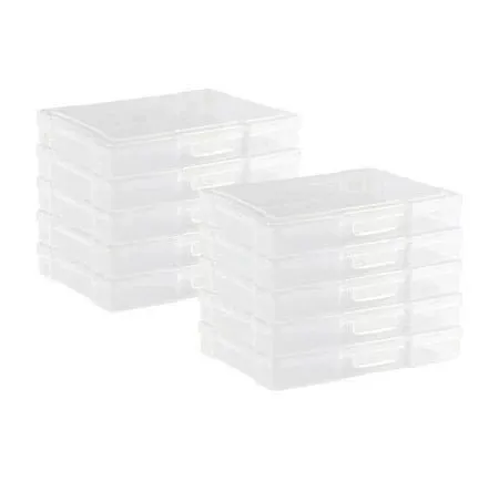 10 Pack Transparent 4" x 6" Photo Storage Boxes