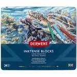 Derwent Inktense Blocks 24 Tin Set of 24 Water-Colours 8mm Block