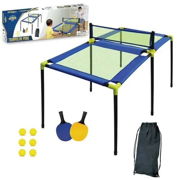 Anywhere Sports Portable Trampoline Ping Pong Table Tennis Game