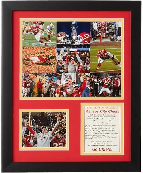 &#034;2019 Kansas City Chiefs Super Bowl LIV Champions - Collage - Framed 12&#034;&#034; x15...